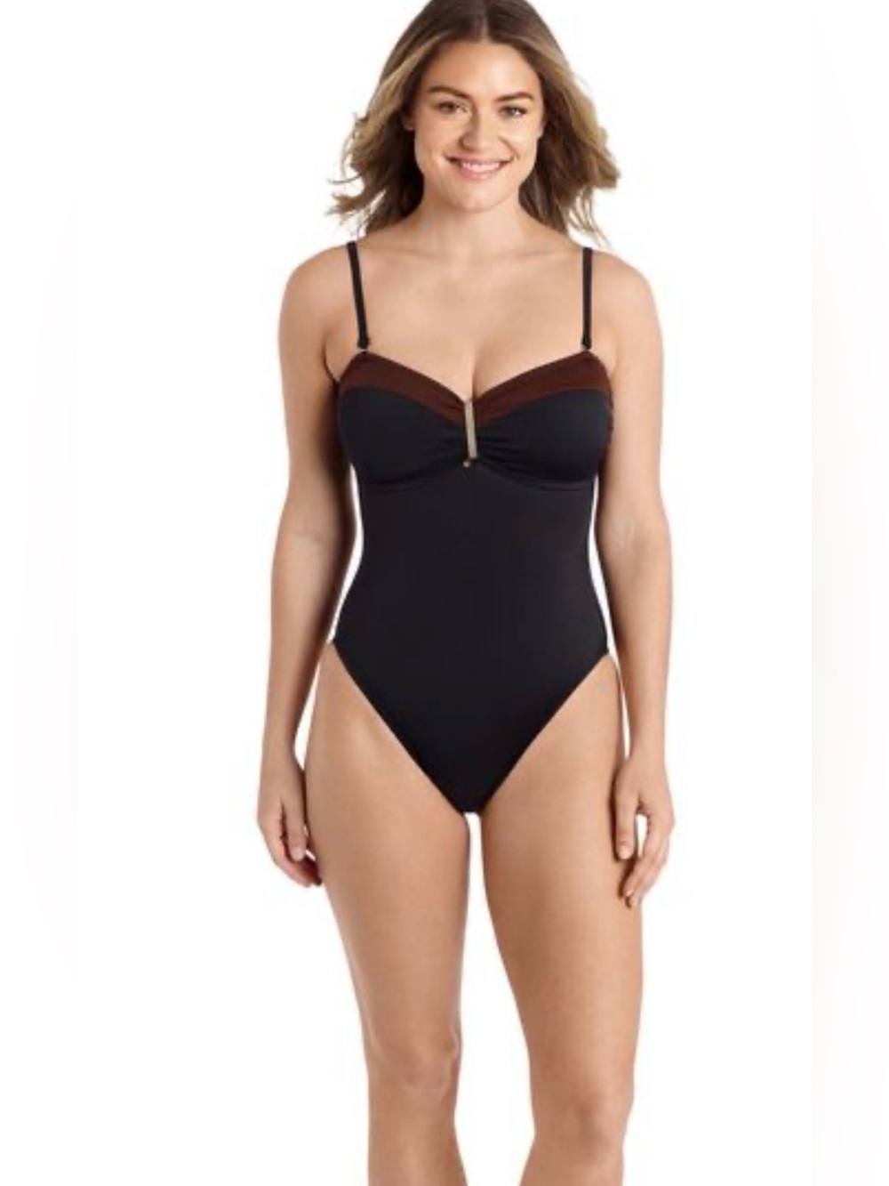 Sofia Vergara black and brown one piece swimsuit size medium